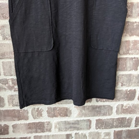 NWT / BLACK SLUB JERSEY T-SHIRT DRESS / HALF SLEEVE WITH POCKETS / SMALL - Picture 11 of 11